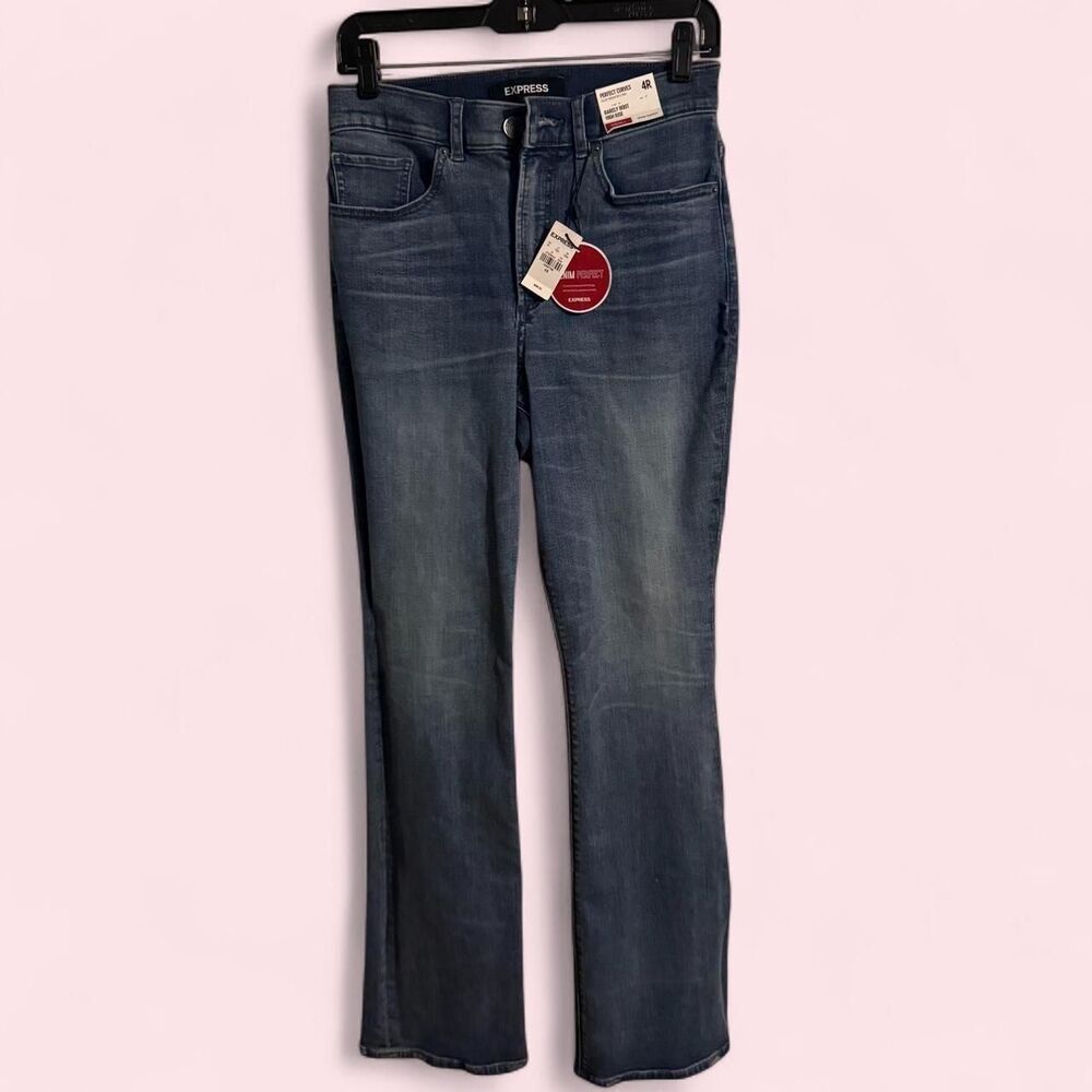 Express Jeans Women 4R Blue Perfect Curves Barely Boot High Rise Stretch 2018